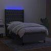 vidaXL Box spring postel s matrac&iacute; a LED tmavě &scaron;ed&aacute; 80 x 200 cm textil
