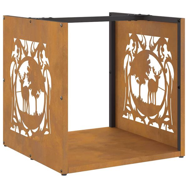 vidaXL Stojan na palivov&eacute; dřevo 40x40x40 cm povětrnostně odoln&aacute; ocel