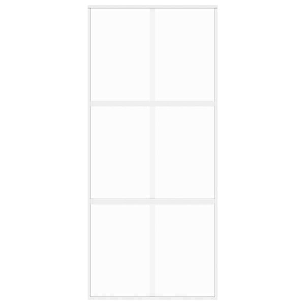 vidaXL Posuvn&eacute; dveře b&iacute;l&eacute; 90 x 205 cm tvrzen&eacute; sklo a hlin&iacute;k