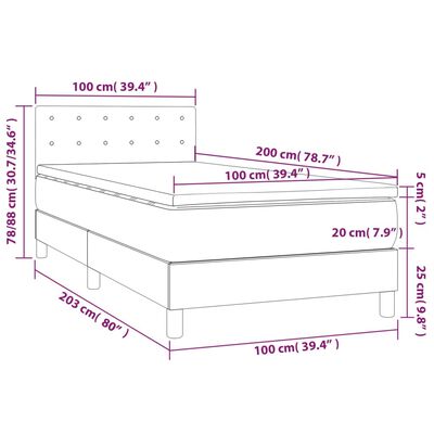 vidaXL Box spring postel s matrací bílá 100x200 cm umělá kůže