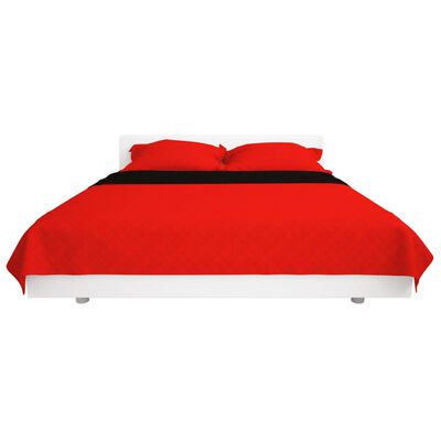 vidaXL Oboustranný prošívaný přehoz na postel červeno-černý 230x260 cm