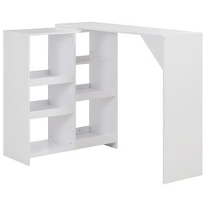 vidaXL Barov&yacute; stůl s pohybliv&yacute;m reg&aacute;lem b&iacute;l&yacute; 138 x 39 x 110 cm