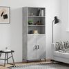 vidaXL Skř&iacute;ň highboard betonově &scaron;ed&aacute; 69,5x34x180 cm kompozitn&iacute; dřevo