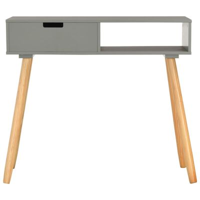 vidaXL Odkládací stolek šedý 80 x 30 x 72 cm masivní borovice