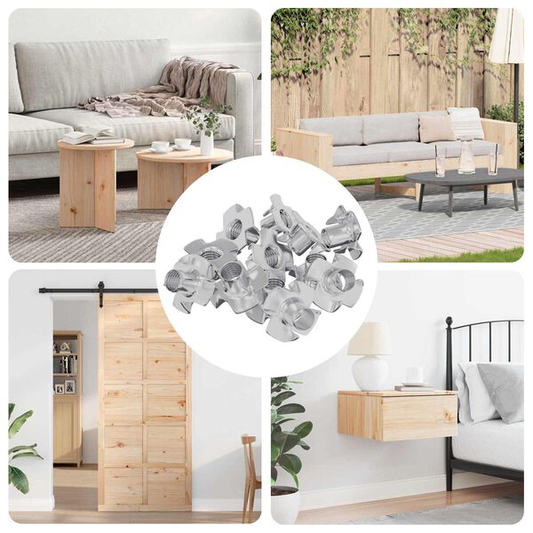 vidaXL V&aacute;lcovan&aacute; T-matice 7200 pcs Stř&iacute;brn&aacute; M6 mm Ocel