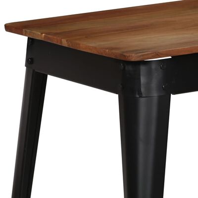 vidaXL Jídelní stůl z masivního akáciového dřeva a oceli 120x60x76 cm