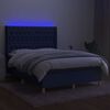 vidaXL Box spring postel s matrac&iacute; a LED modr&aacute; 140x190 cm textil
