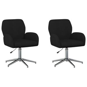 vidaXL Ot&aacute;čec&iacute; židle k psac&iacute;mu stolu 2 ks 54 x 58 x 90 cm Čern&aacute; Textil