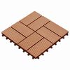 vidaXL Dlažba na terasu 11 ks Teak 30 x 30 cm WPC
