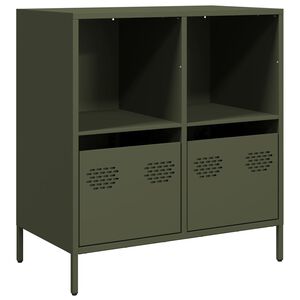 vidaXL Př&iacute;born&iacute;k olivově zelen&yacute; 68x39x73,5cm ocel v&aacute;lcovan&aacute; za studena