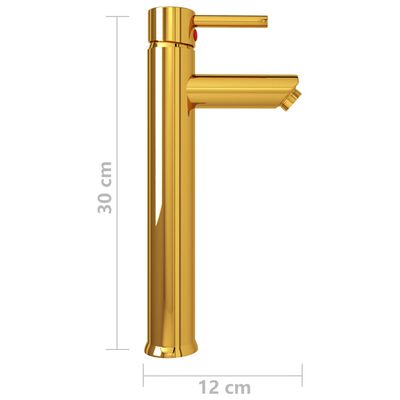 vidaXL Koupelnová směšovací baterie zlatá 12 x 30 cm