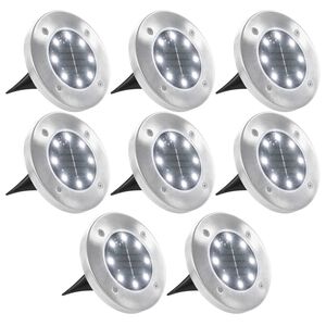 vidaXL Sol&aacute;rn&iacute; světlo k zap&iacute;chnut&iacute; do země 8 ks LED b&iacute;l&eacute;