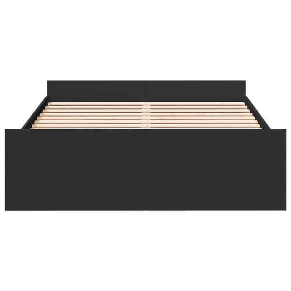 vidaXL R&aacute;m postele se z&aacute;suvkami čern&yacute; 135 x 190 cm kompozitn&iacute; dřevo
