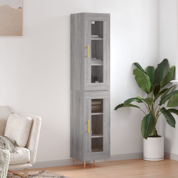 vidaXL Skř&iacute;ň highboard &scaron;ed&aacute; sonoma 34,5 x 34 x 180 cm kompozitn&iacute; dřevo