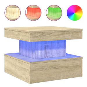 vidaXL Konferenčn&iacute; stolek s LED osvětlen&iacute;m dub sonoma 50 x 50 x 40 cm