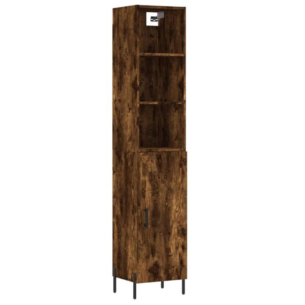 vidaXL Skř&iacute;ň highboard kouřov&yacute; dub 34,5 x 34 x 180 cm kompozitn&iacute; dřevo