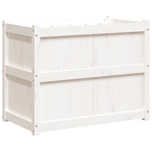 vidaXL Zahradn&iacute; truhl&iacute;k b&iacute;l&yacute; 90 x 50 x 70 cm masivn&iacute; borov&eacute; dřevo