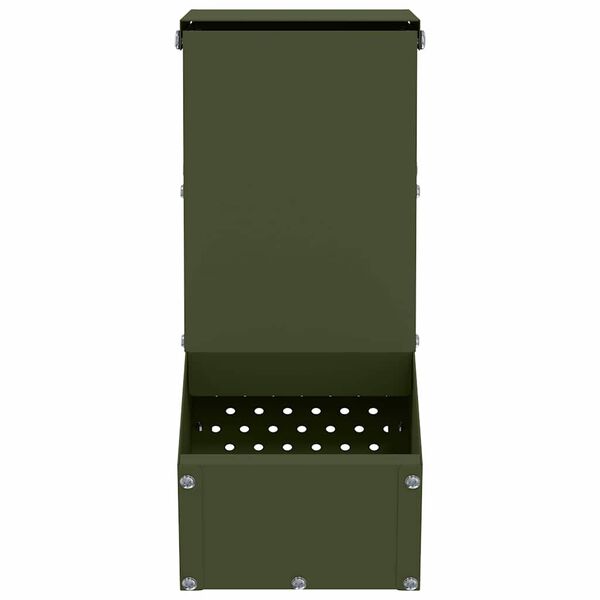 vidaXL Krmítko pro králíky Olivově zelená 12,5 x 26 x 28,5 cm