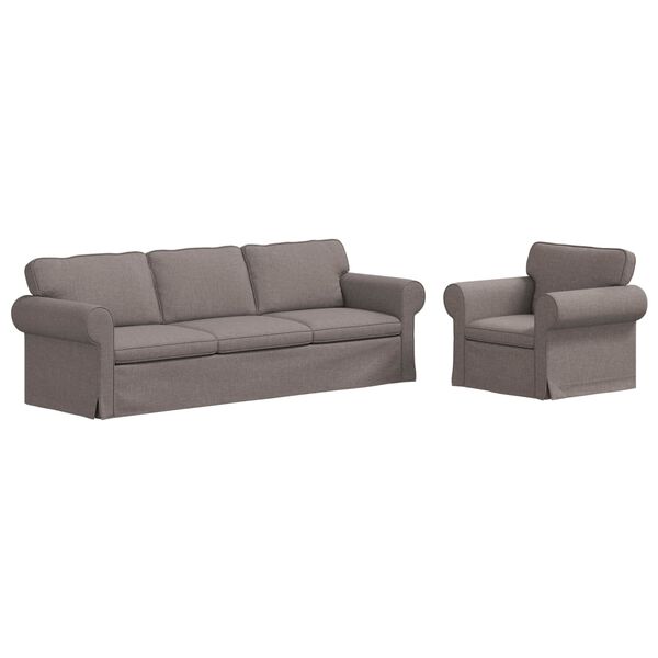 vidaXL Pohovka 2 pcs Taupe