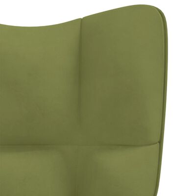vidaXL Houpací židle světle zelená samet