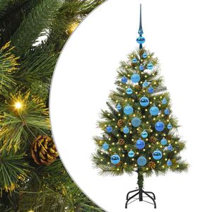 vidaXL Uměl&yacute; sklopn&yacute; v&aacute;nočn&iacute; stromeček s kužely Zelen&aacute; 120 cm