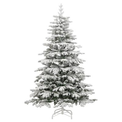 vidaXL Umělý sklápěcí vánoční stromek s 300 LED zasněžený 210 cm