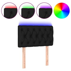 vidaXL Čelo postele s LED čern&eacute; 80 x 7 x 78/88 cm textil