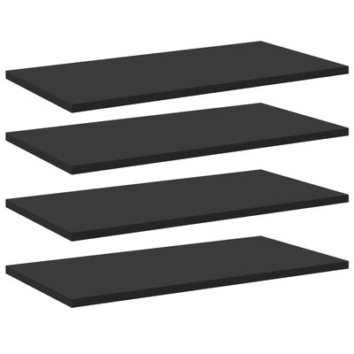 vidaXL Přídavné police 8 ks černé 60 x 30 x 1,5 cm dřevotříska
