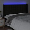 vidaXL Čelo postele s LED čern&eacute; 163 x 16 x 118/128 cm textil