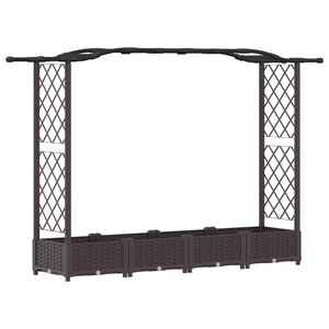 vidaXL Vyv&yacute;&scaron;en&yacute; z&aacute;hon s trel&aacute;ž&iacute; a střechou Hněd&aacute; 207 x 40 x 123 cm PP