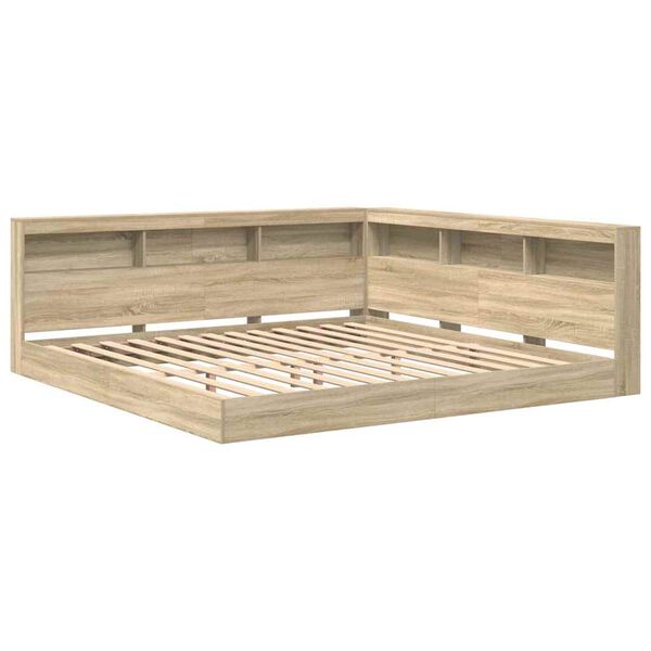 vidaXL Knihovna postel s čelo dub sonoma 180 x 200 cm Kompozitn&iacute; dřevo