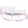 vidaXL R&aacute;m postele s čelem b&iacute;l&yacute; Double masivn&iacute; dřevo