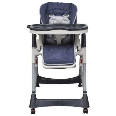 VidaXL Dětská vysoká židle výškově nastavitelná Deluxe, tmavě modrá
