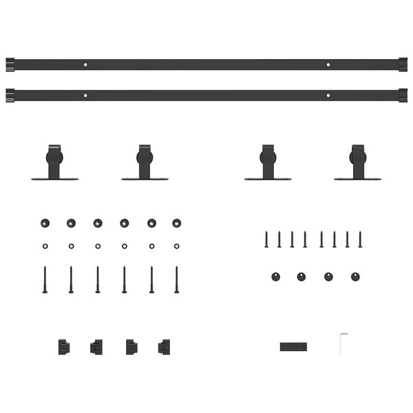 vidaXL Kov&aacute;n&iacute; pro posuvn&eacute; dveře skř&iacute;ně 183 cm uhl&iacute;kov&aacute; ocel