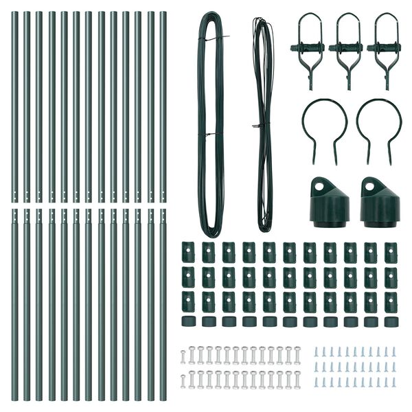 vidaXL Plotové sloupky 13 pcs Zelená Ø32mm 200 cm Pozinkovaná ocel