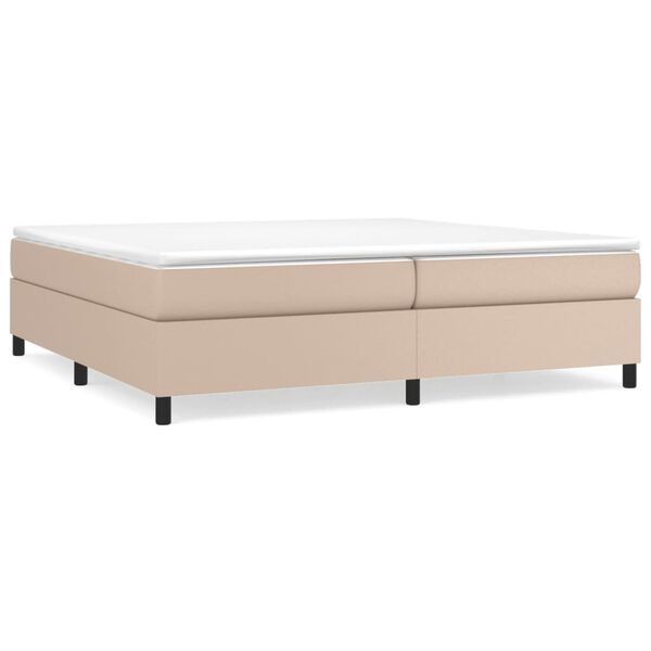 vidaXL Box spring postel s matrací cappuccino 200 x 200 cm umělá kůže