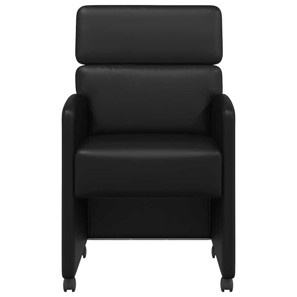 vidaXL J&iacute;deln&iacute; židle na kolečk&aacute;ch s koly 2 pcs Čern&aacute; 58 x 65 x 98 cm