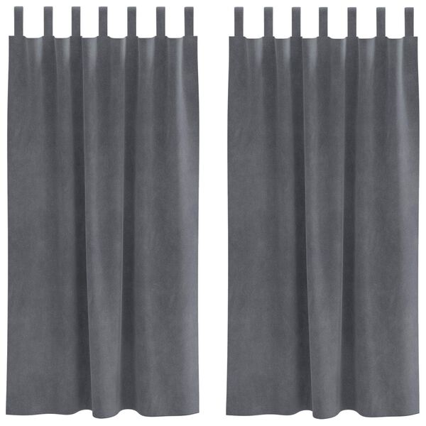 vidaXL Zatemňovací závěsy 2 pcs Světle šedá 140 x 175 cm samet