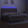 vidaXL Box spring postel s matrac&iacute; a LED taupe 200x200 cm textil