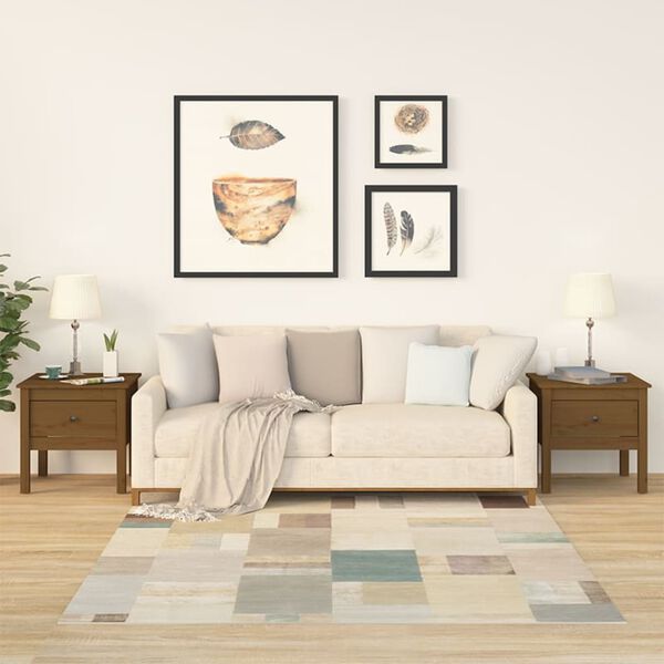 vidaXL Odkládací stolky 2 ks medově hnědé 50x50x49 cm masivní borovice