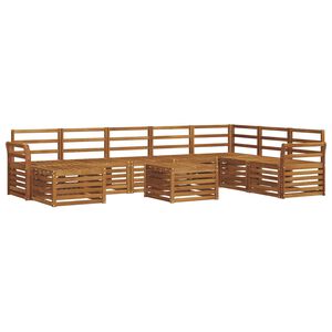 vidaXL Venkovn&iacute; pohovkov&aacute; souprava 9 pcs Př&iacute;rodn&iacute;