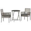 vidaXL Zahradn&iacute; bistro set 3 ks &Scaron;ed&aacute; polyratan