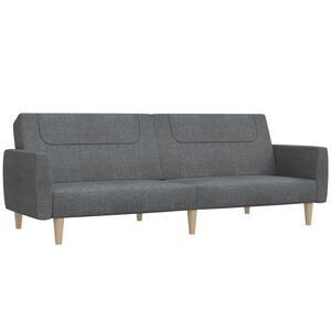 vidaXL 2m&iacute;stn&aacute; rozkl&aacute;dac&iacute; pohovka světle &scaron;ed&aacute; textil