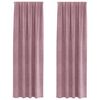 vidaXL Zatemňovac&iacute; z&aacute;věsy 2 pcs Tmavě růžov&aacute; 140 x 245 cm samet