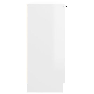 vidaXL Příborník bílý s vysokým leskem 90,5x30x70 cm kompozitní dřevo