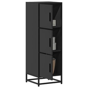 vidaXL Skř&iacute;ň highboard čern&aacute; 35,5x35x106,5 cm kompozitn&iacute; dřevo a kov