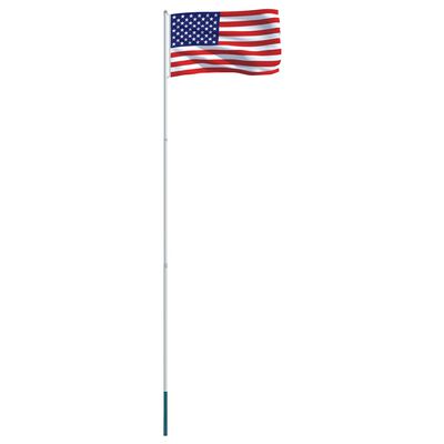 vidaXL Vlajka USA a stožár hliník 4 m