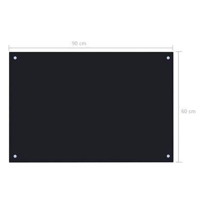 vidaXL Kuchyňský panel černý 90 x 60 cm tvrzené sklo
