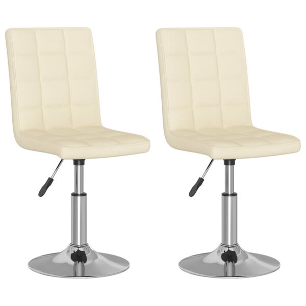 vidaXL Otočn&eacute; j&iacute;deln&iacute; židle 2 ks kr&eacute;mov&eacute; textil