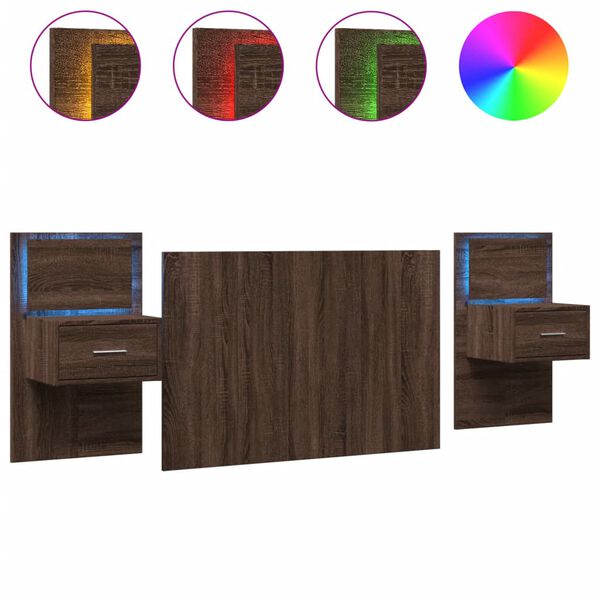 vidaXL Čelo postele se skř&iacute;ňkami hněd&yacute; dub 120 cm kompozitn&iacute; dřevo